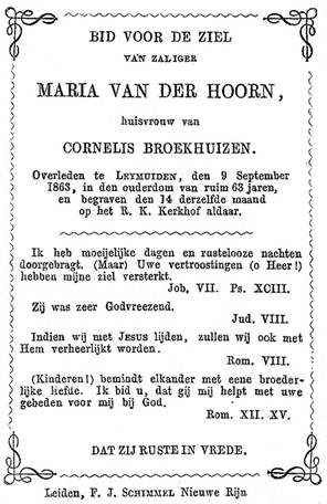 Beschrijving: Beschrijving: bidprentje Maria van der Hoorn